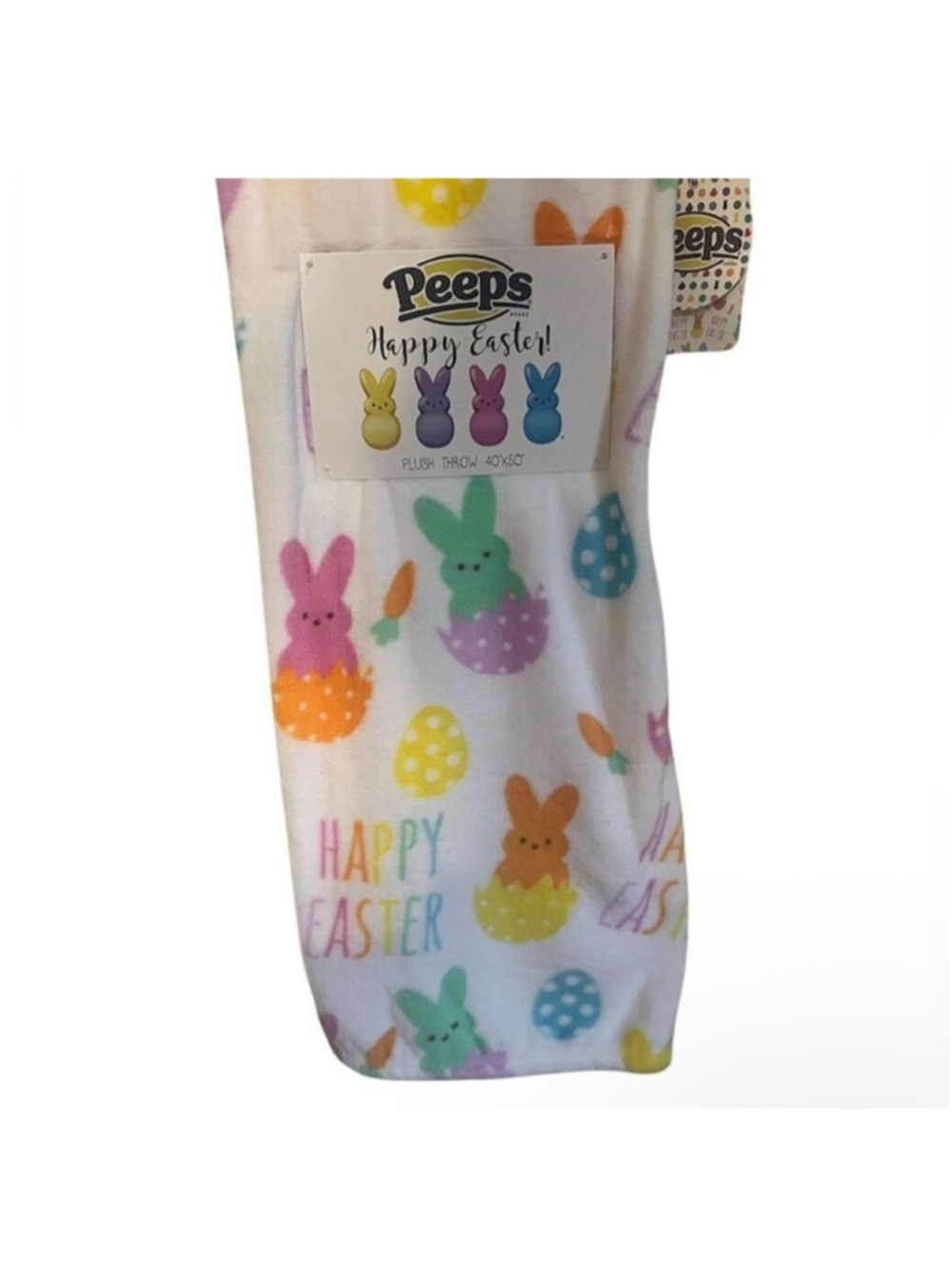 Peeps Happy Easter Plush Throw Blanket - Multicolor